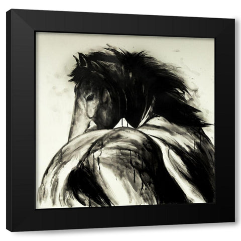 CLASSICAL HORSE Black Modern Wood Framed Art Print by Atelier B Art Studio