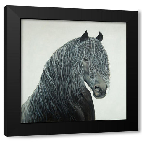 WILD HEART Black Modern Wood Framed Art Print with Double Matting by Atelier B Art Studio