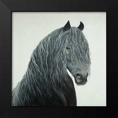 WILD HEART Black Modern Wood Framed Art Print by Atelier B Art Studio