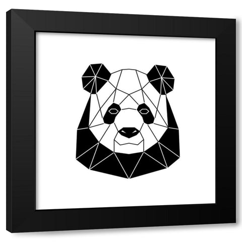 GEOMETRIC PANDA Black Modern Wood Framed Art Print by Atelier B Art Studio