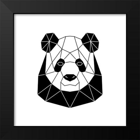 GEOMETRIC PANDA Black Modern Wood Framed Art Print by Atelier B Art Studio