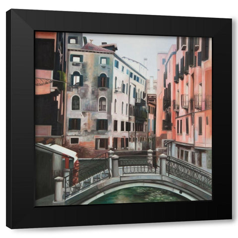 VENICE Black Modern Wood Framed Art Print with Double Matting by Atelier B Art Studio