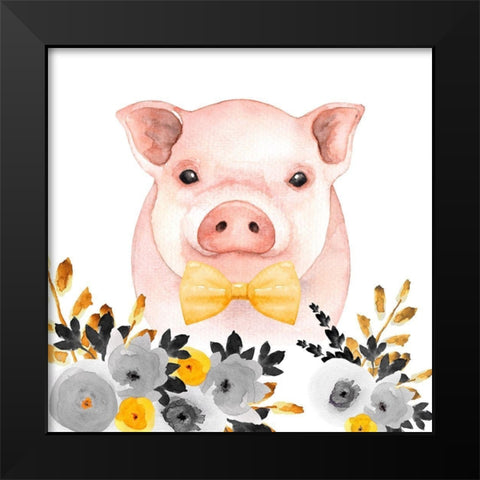 CHIC PIG Black Modern Wood Framed Art Print by Atelier B Art Studio