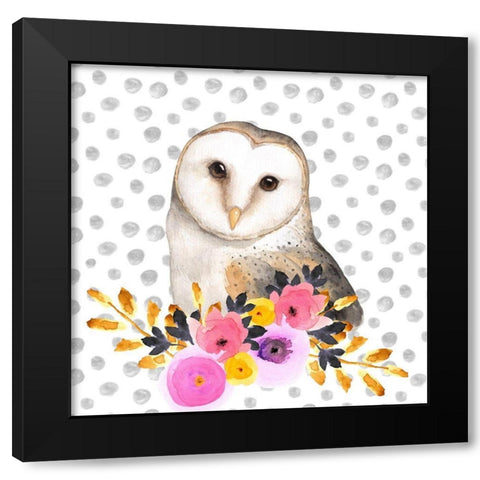 BEAUTIFUL OWL Black Modern Wood Framed Art Print with Double Matting by Atelier B Art Studio
