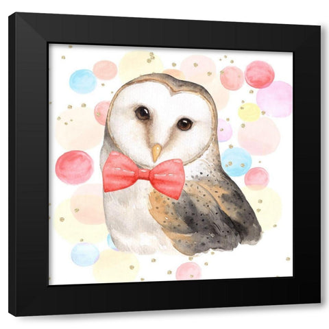 OWL CHIC Black Modern Wood Framed Art Print with Double Matting by Atelier B Art Studio