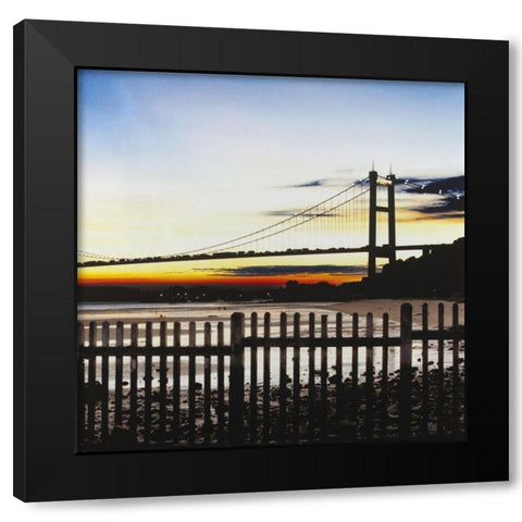 Bridge by sunset Black Modern Wood Framed Art Print with Double Matting by Atelier B Art Studio