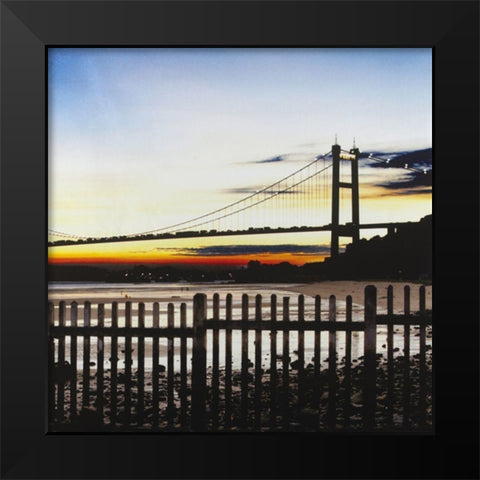 Bridge by sunset Black Modern Wood Framed Art Print by Atelier B Art Studio