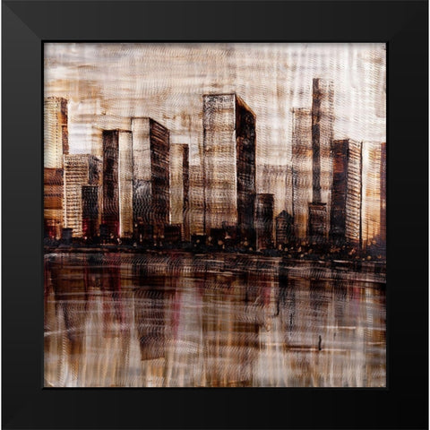 SKETCH OF THE CITY Black Modern Wood Framed Art Print by Atelier B Art Studio