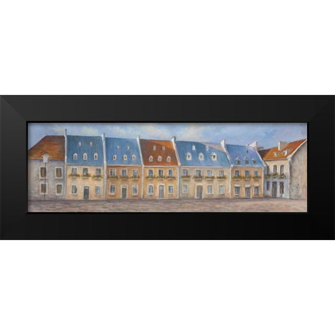 Old Quebec City Black Modern Wood Framed Art Print by Atelier B Art Studio