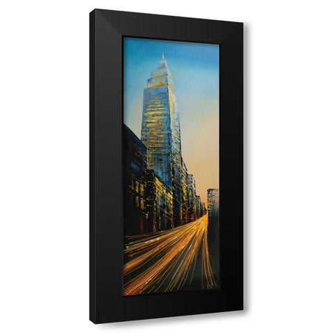 In the Street of Empire State Building Black Modern Wood Framed Art Print with Double Matting by Atelier B Art Studio