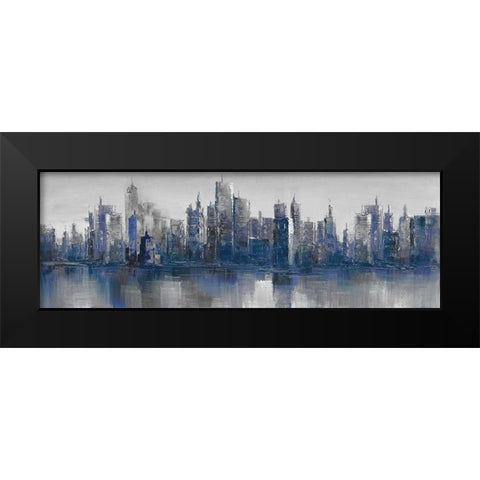MELANCHOLY CITY Black Modern Wood Framed Art Print by Atelier B Art Studio