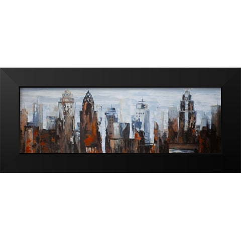 GRAY DAY IN THE CITY Black Modern Wood Framed Art Print by Atelier B Art Studio