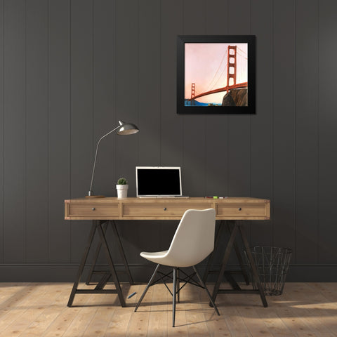 Sunset on the Golden Gate Bridge Black Modern Wood Framed Art Print by Atelier B Art Studio