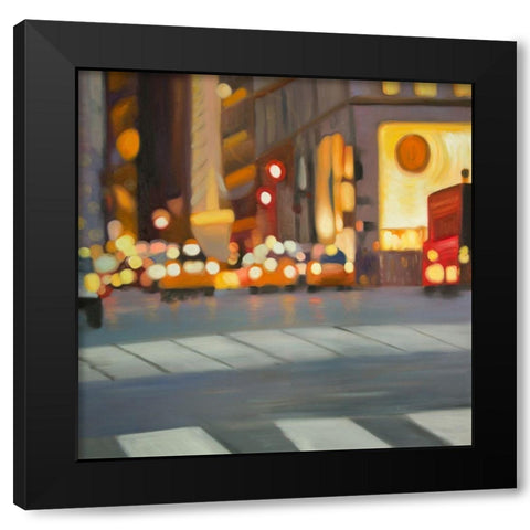 BLURRED VIEW OF NEW YORK Black Modern Wood Framed Art Print with Double Matting by Atelier B Art Studio