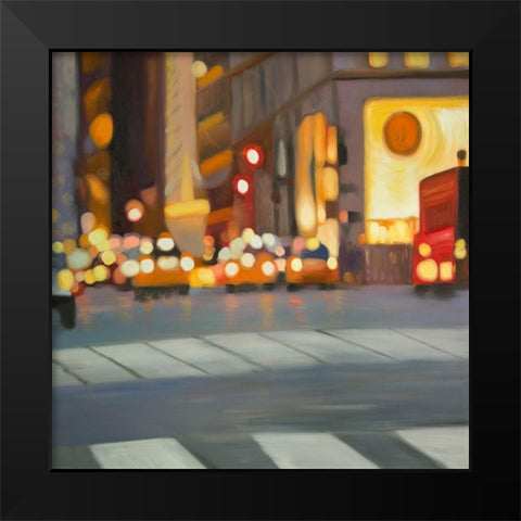 BLURRED VIEW OF NEW YORK Black Modern Wood Framed Art Print by Atelier B Art Studio
