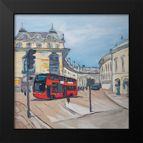 PICCADILLY CIRCUS OF LONDON Black Modern Wood Framed Art Print by Atelier B Art Studio