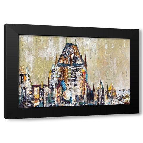 ABSTRACT CHÃ¢TEAU FRONTENAC Black Modern Wood Framed Art Print with Double Matting by Atelier B Art Studio