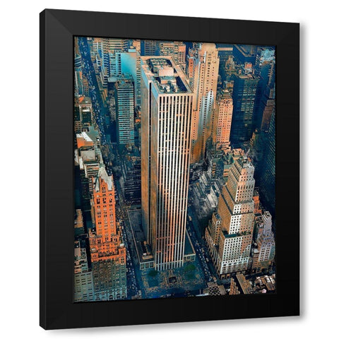 GENERAL MOTORS BUILDING Black Modern Wood Framed Art Print by Atelier B Art Studio