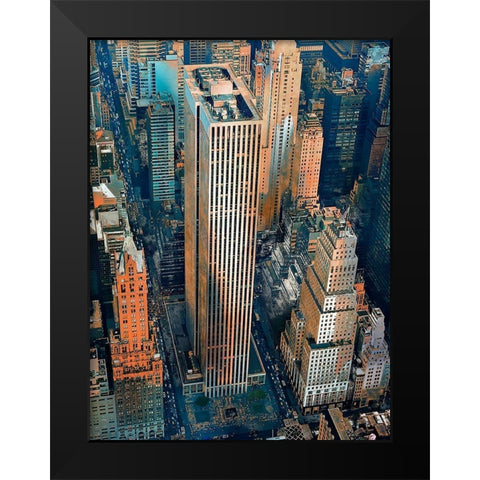 GENERAL MOTORS BUILDING Black Modern Wood Framed Art Print by Atelier B Art Studio