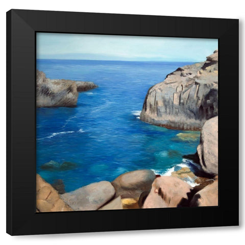 CALIFORNIA COAST Black Modern Wood Framed Art Print by Atelier B Art Studio