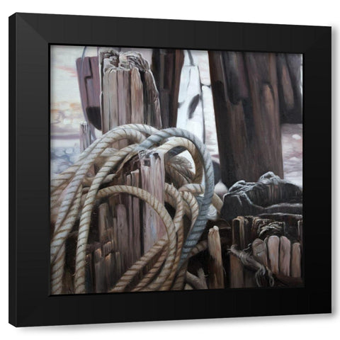 DRIFTWOOD Black Modern Wood Framed Art Print with Double Matting by Atelier B Art Studio