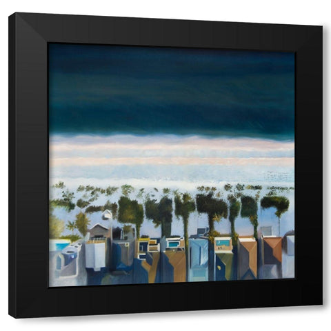BIRDS EYE VIEW OF BEACH Black Modern Wood Framed Art Print by Atelier B Art Studio