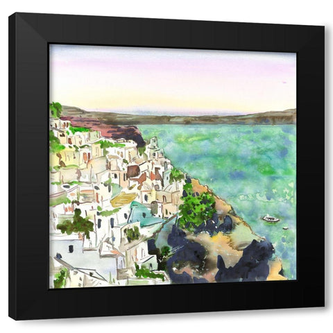 LANDSCAPE OF CRETE Black Modern Wood Framed Art Print by Atelier B Art Studio