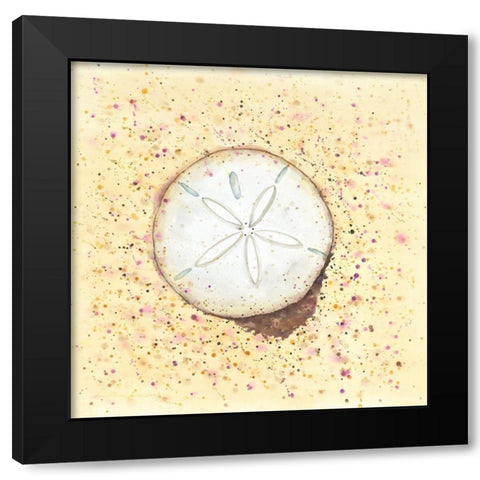 SAND-DOLLAR Black Modern Wood Framed Art Print with Double Matting by Atelier B Art Studio