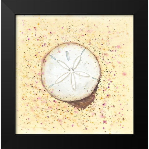 SAND-DOLLAR Black Modern Wood Framed Art Print by Atelier B Art Studio