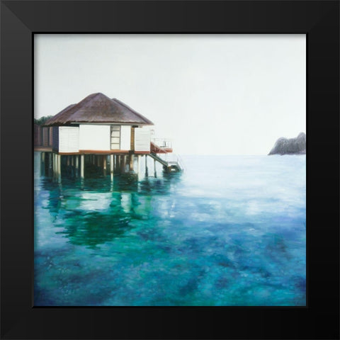 DREAM TRAVEL Black Modern Wood Framed Art Print by Atelier B Art Studio