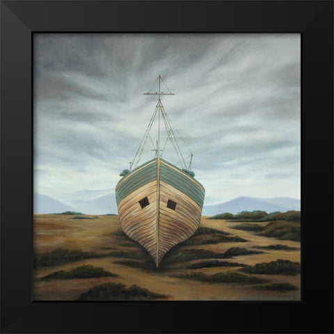 BOAT Black Modern Wood Framed Art Print by Atelier B Art Studio