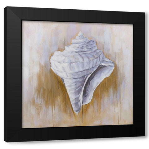 Conical Shell Black Modern Wood Framed Art Print by Atelier B Art Studio