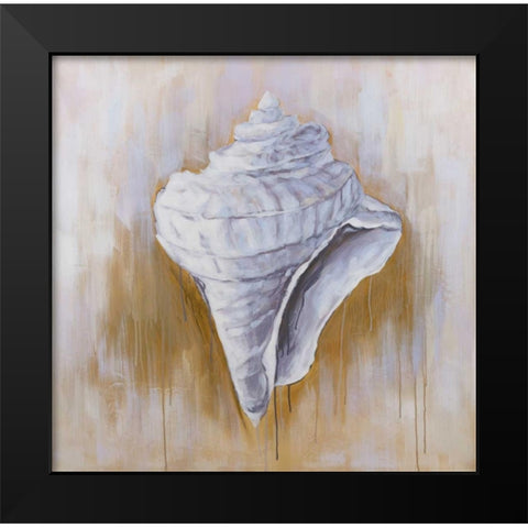 Conical Shell Black Modern Wood Framed Art Print by Atelier B Art Studio