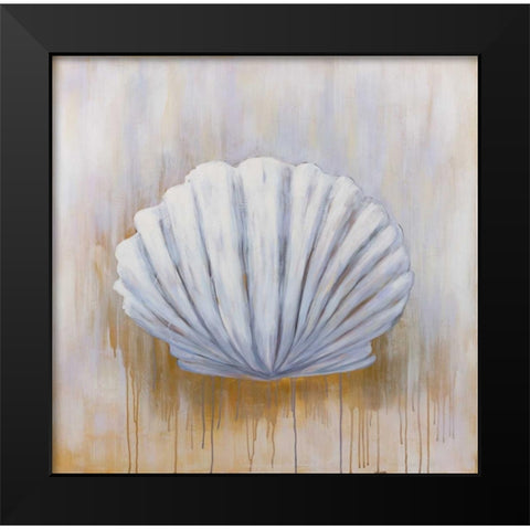 Feston Shell Black Modern Wood Framed Art Print by Atelier B Art Studio