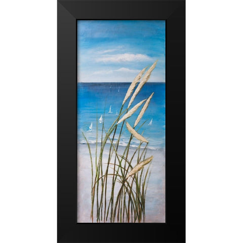 WILD HERBS ON THE BEACH Black Modern Wood Framed Art Print by Atelier B Art Studio