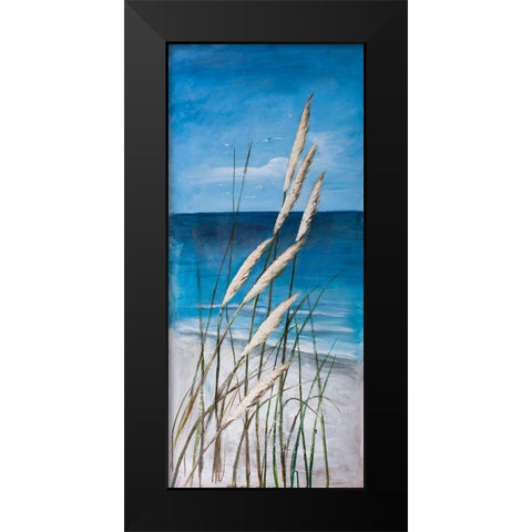 WILD HERBS IN THE WIND ON AT THE BEACH Black Modern Wood Framed Art Print by Atelier B Art Studio