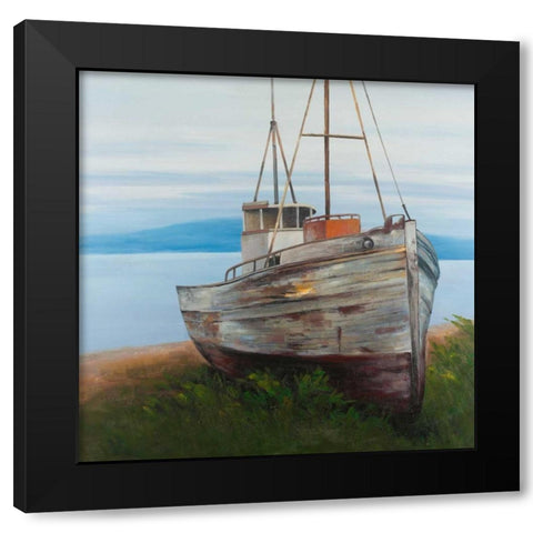 Old Abandoned Boat Black Modern Wood Framed Art Print with Double Matting by Atelier B Art Studio