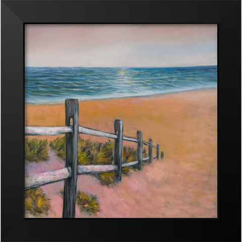Quiet Seaside Black Modern Wood Framed Art Print by Atelier B Art Studio