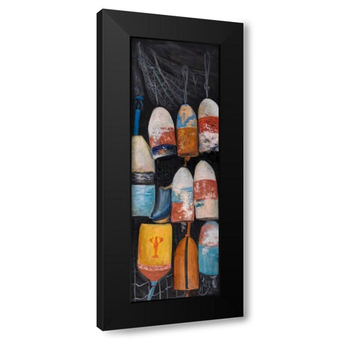 Vintage Lobster Buoys Black Modern Wood Framed Art Print with Double Matting by Atelier B Art Studio