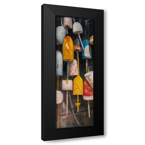 Old Lobster Buoys Black Modern Wood Framed Art Print by Atelier B Art Studio