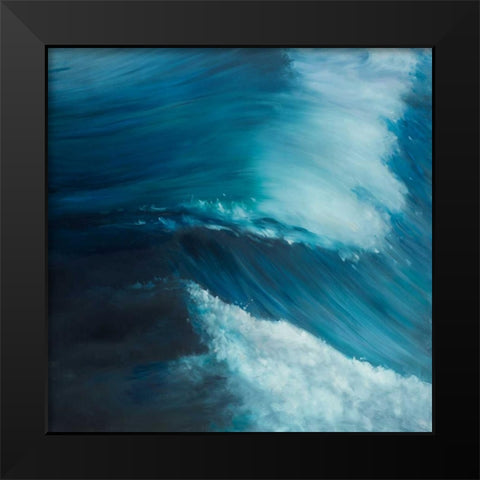 Unleashed Sea Black Modern Wood Framed Art Print by Atelier B Art Studio
