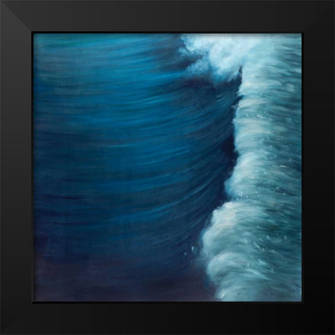 Wave Black Modern Wood Framed Art Print by Atelier B Art Studio
