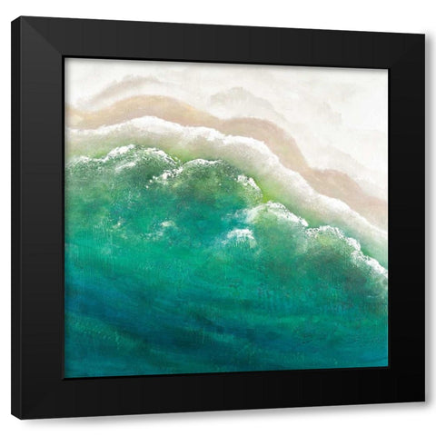 Turquoise Sea Black Modern Wood Framed Art Print with Double Matting by Atelier B Art Studio