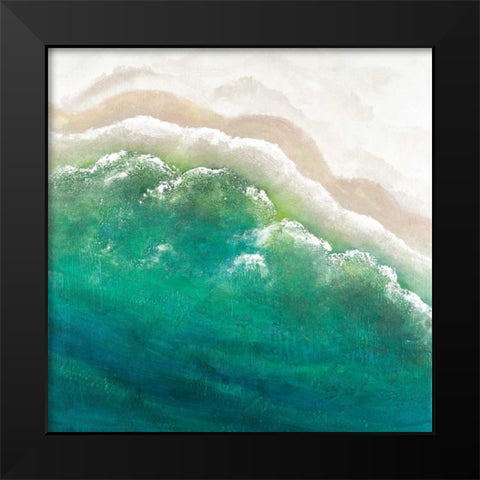 Turquoise Sea Black Modern Wood Framed Art Print by Atelier B Art Studio