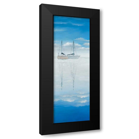 Two Sailboats on the Quiet Lake Black Modern Wood Framed Art Print with Double Matting by Atelier B Art Studio
