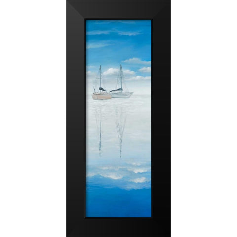 Two Sailboats on the Quiet Lake Black Modern Wood Framed Art Print by Atelier B Art Studio