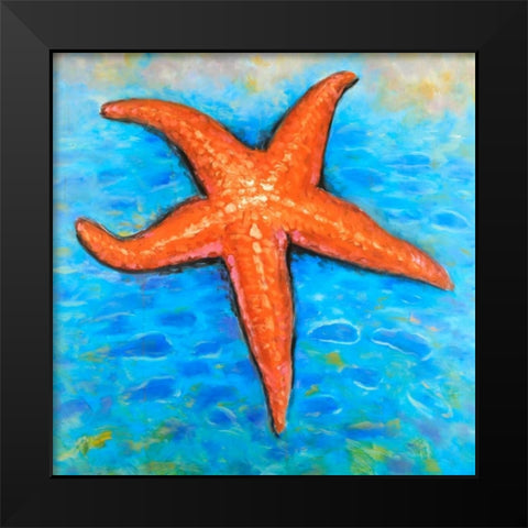 Starfish in the Sea Black Modern Wood Framed Art Print by Atelier B Art Studio