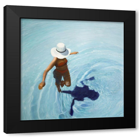 ON VACATION Black Modern Wood Framed Art Print by Atelier B Art Studio