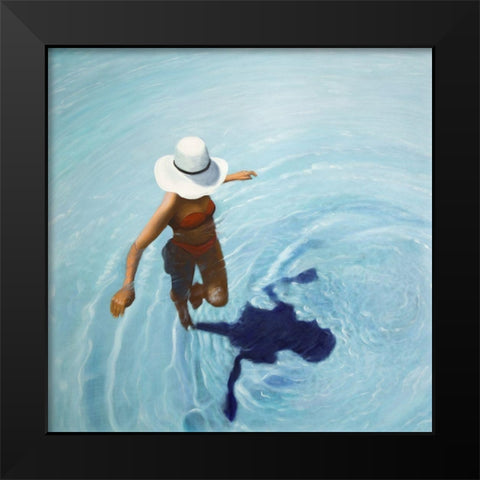 ON VACATION Black Modern Wood Framed Art Print by Atelier B Art Studio