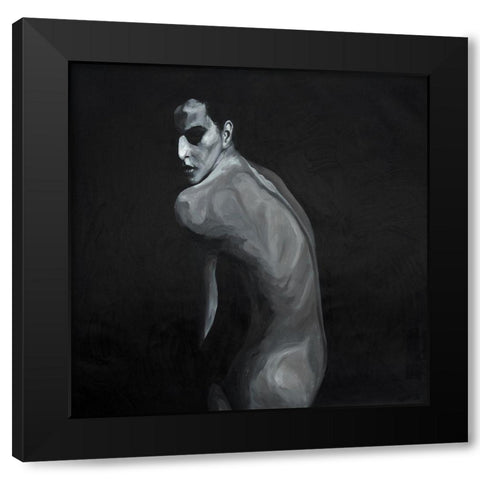 DENUDED Black Modern Wood Framed Art Print with Double Matting by Atelier B Art Studio